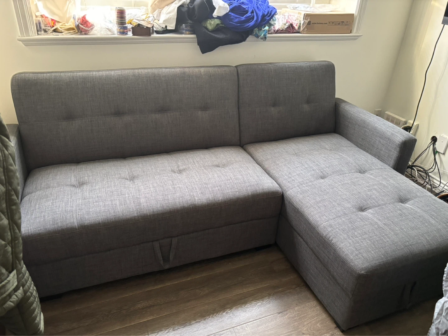 Grey Sectional Sofa with Storage - photo 2