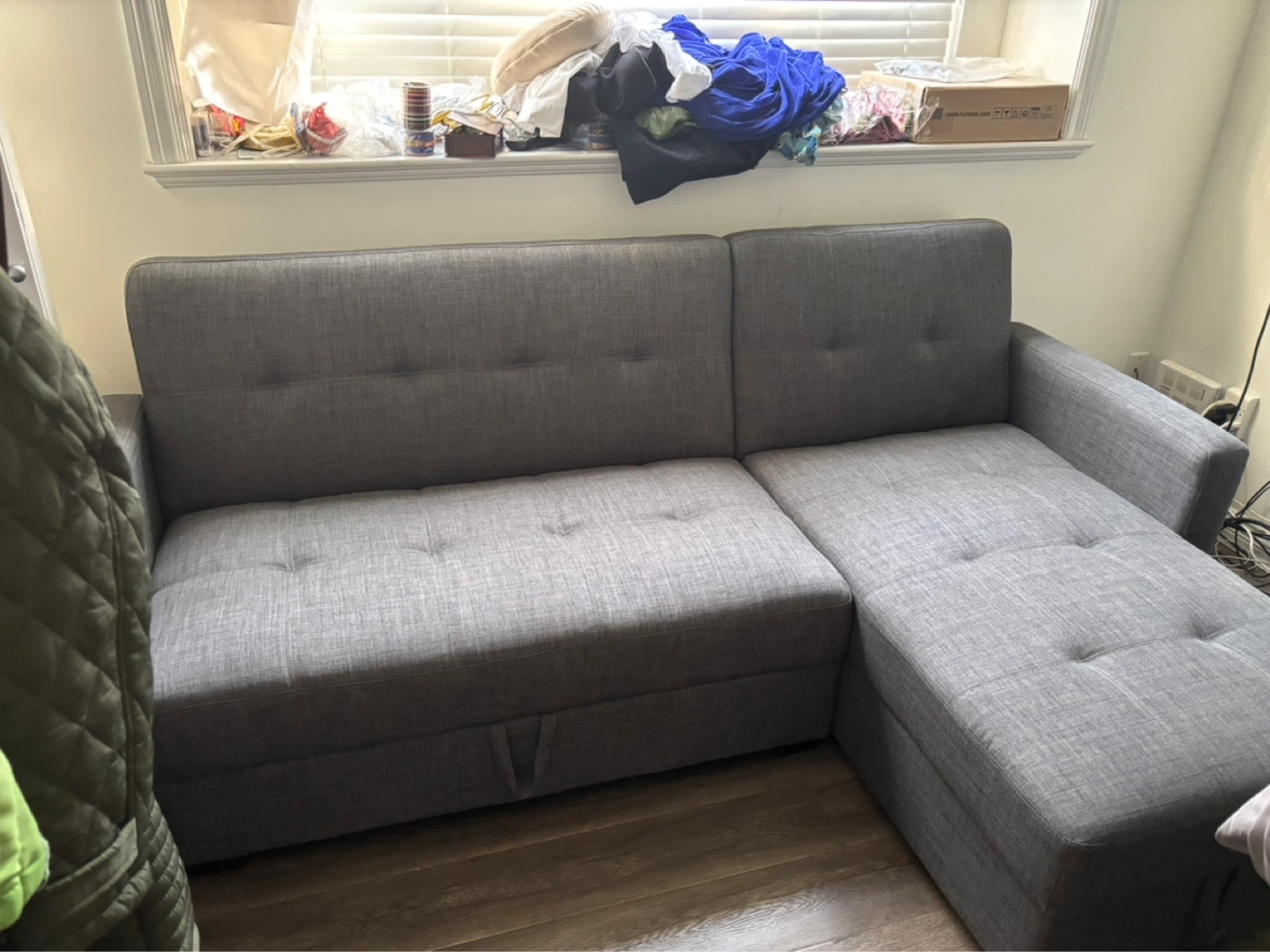 Grey Sectional Sofa with Storage