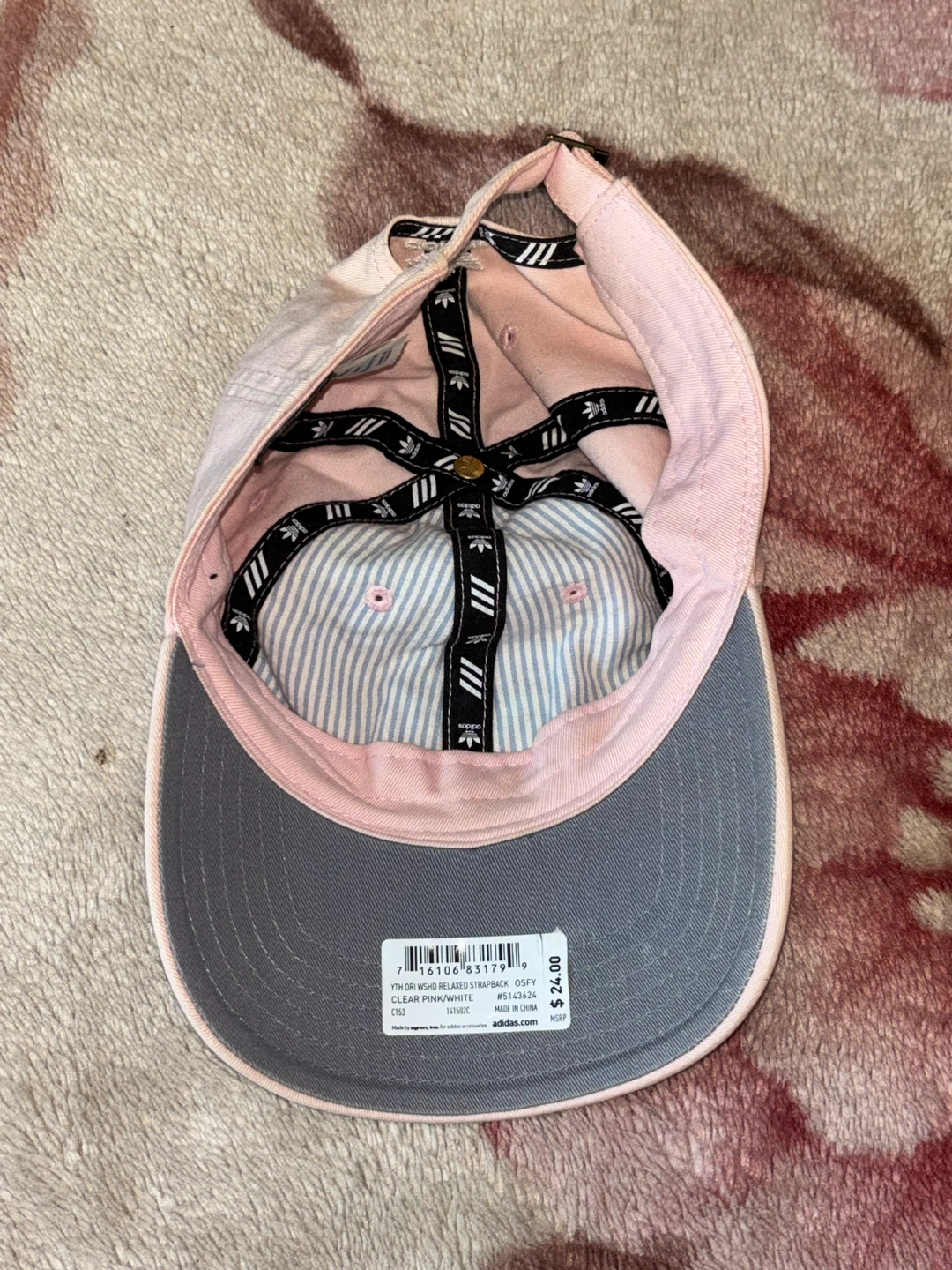 Kids Adidas Relaxed Strapback Hat - Pink - photo 2