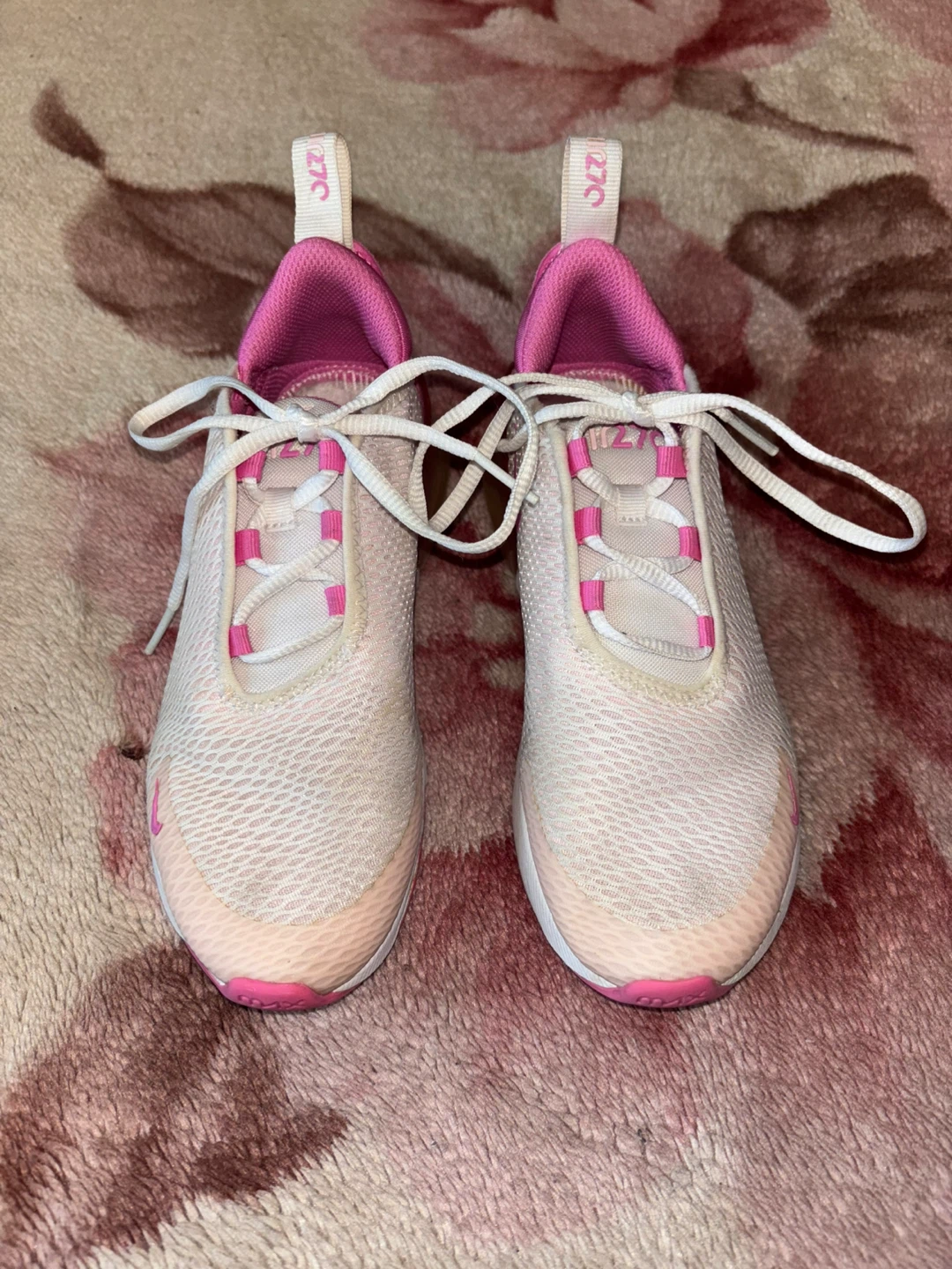 Nike Air Max 270 White Pink, Kids Sneakers, Size 2