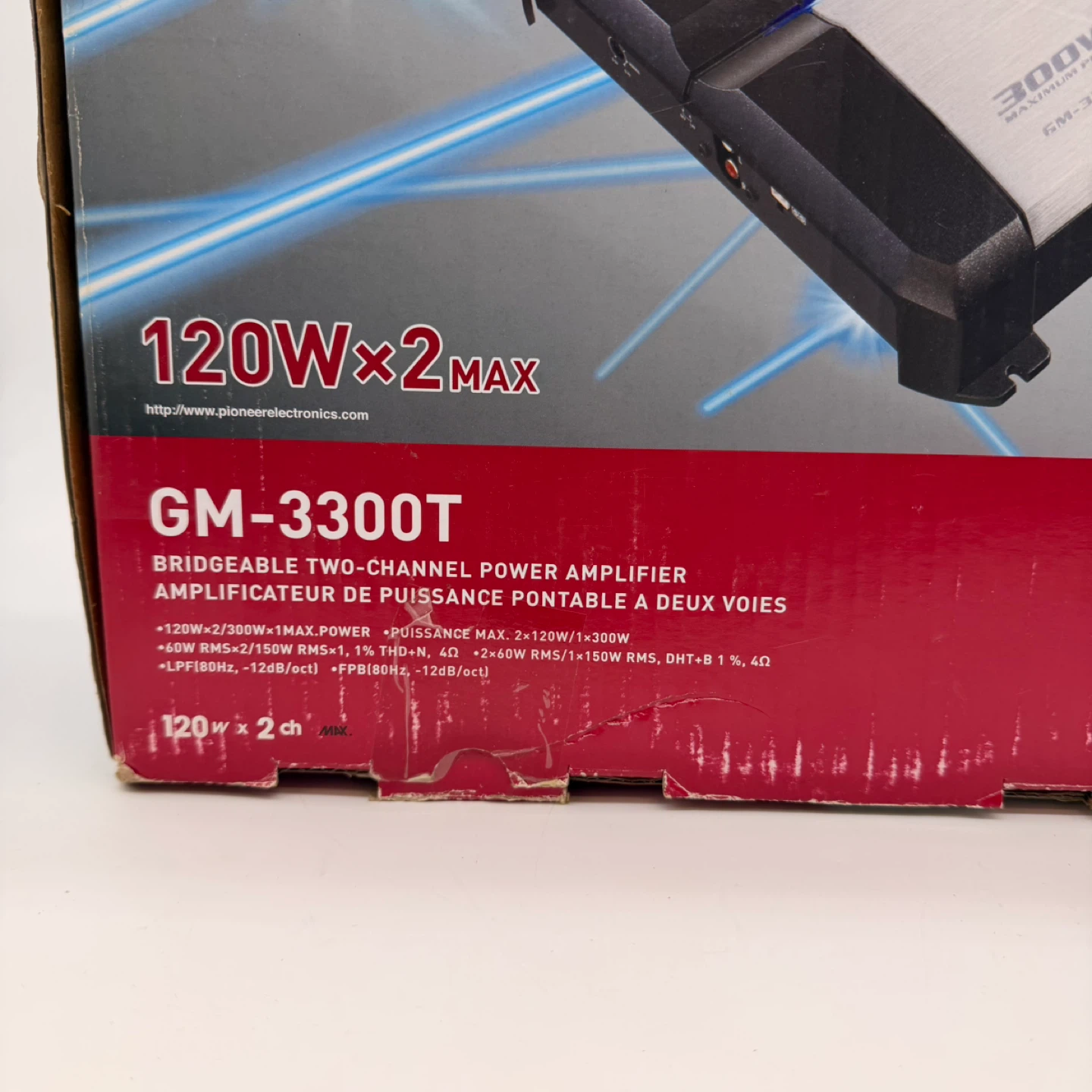 Pioneer GM-3300T 300W Car Amplifier 120W x2 Brand New - photo 2