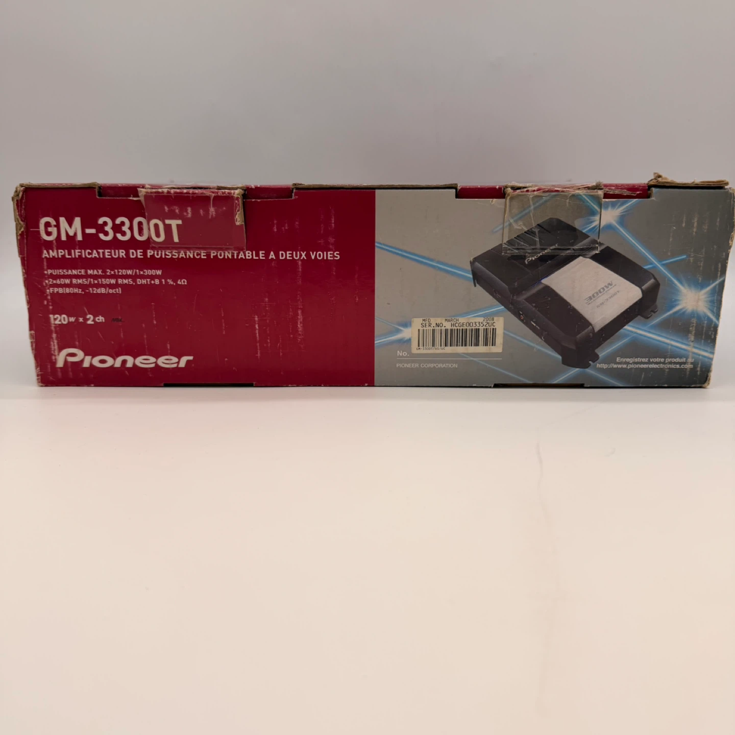 Pioneer GM-3300T 300W Car Amplifier 120W x2 Brand New - photo 3