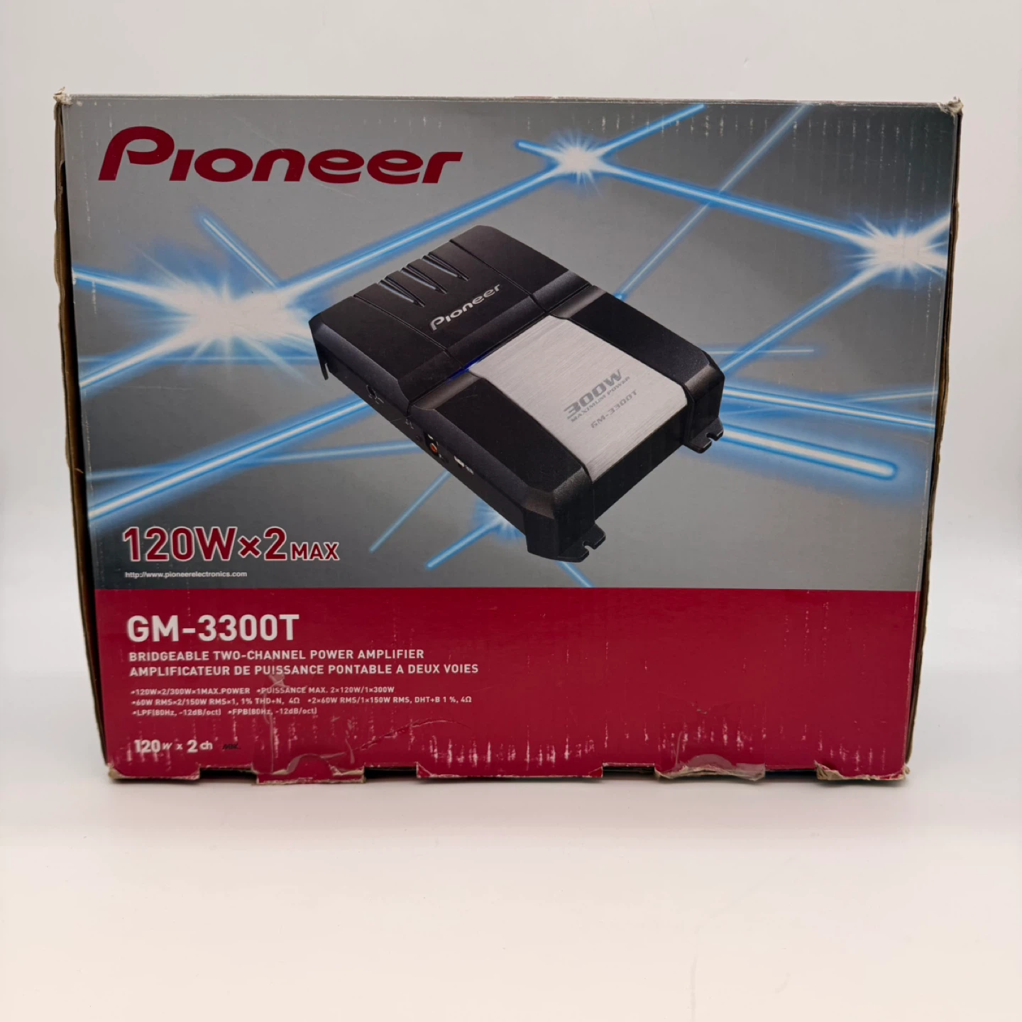 Pioneer GM-3300T 300W Car Amplifier 120W x2 Brand New