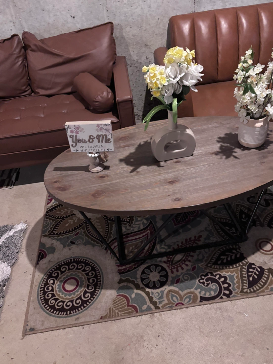 Round Dining Table with Glass Top and Upholstered Chairs - photo 2