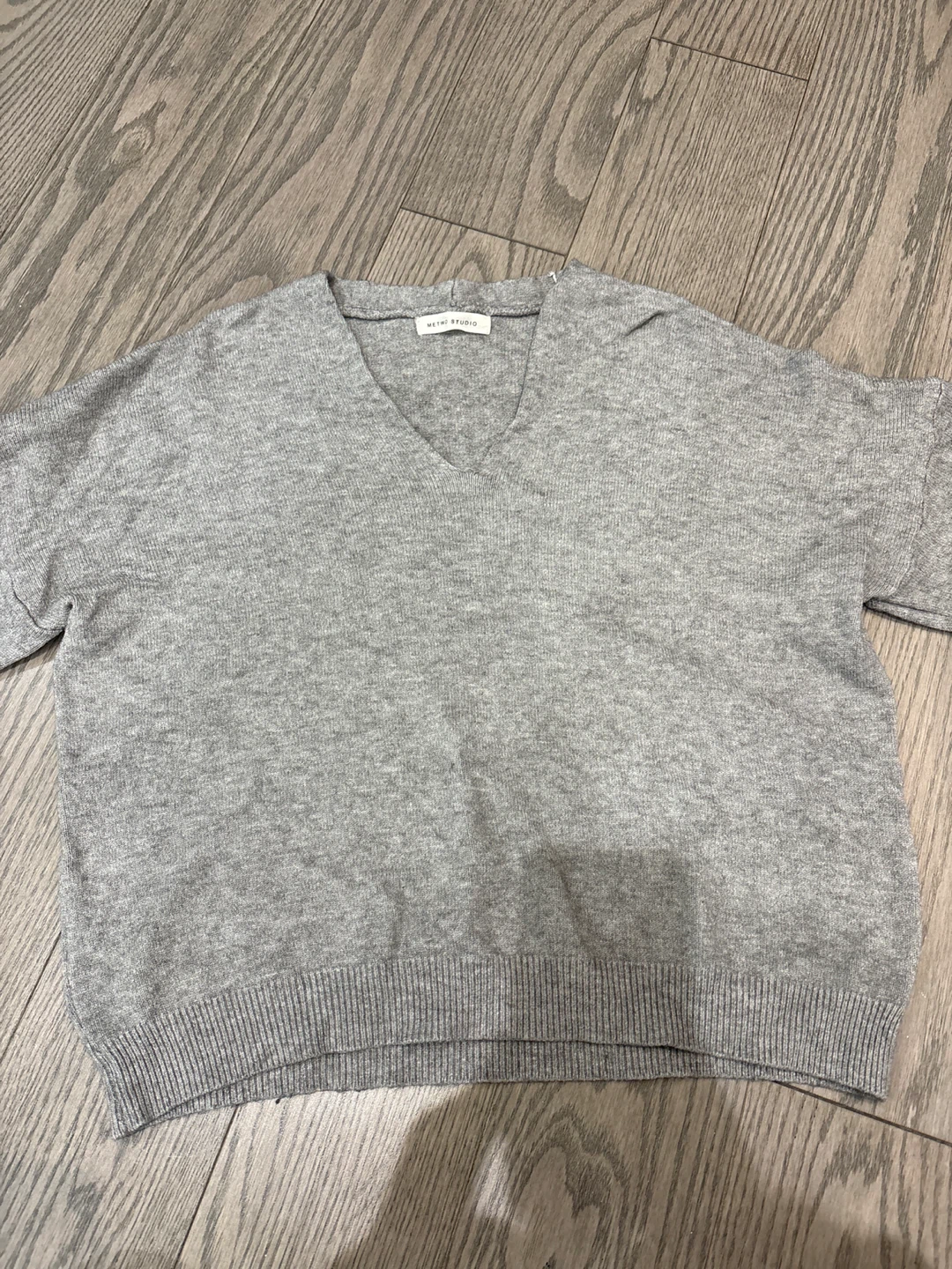 Grey V-Neck Sweater - photo 2
