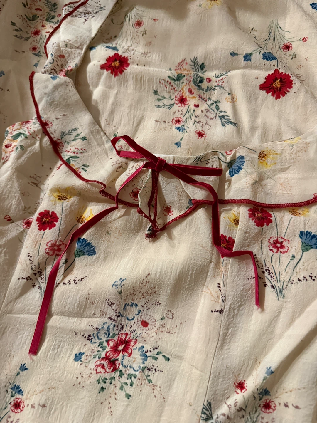 Floral Midi Dress with Ruffle Trim Size S - photo 3