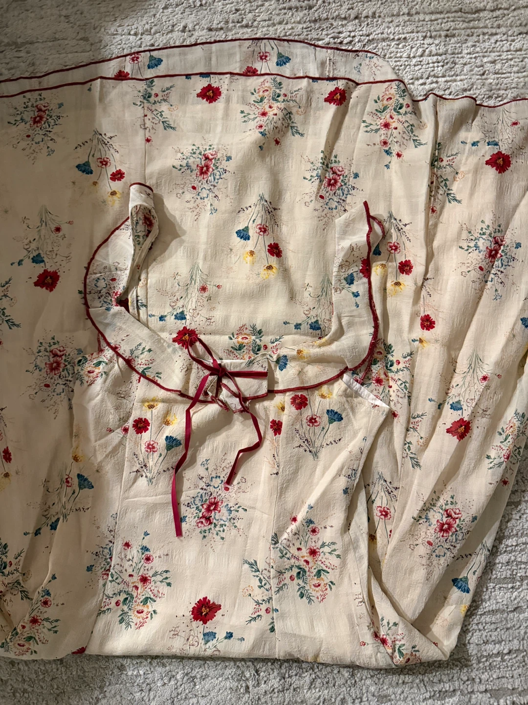 Floral Midi Dress with Ruffle Trim Size S - photo 4