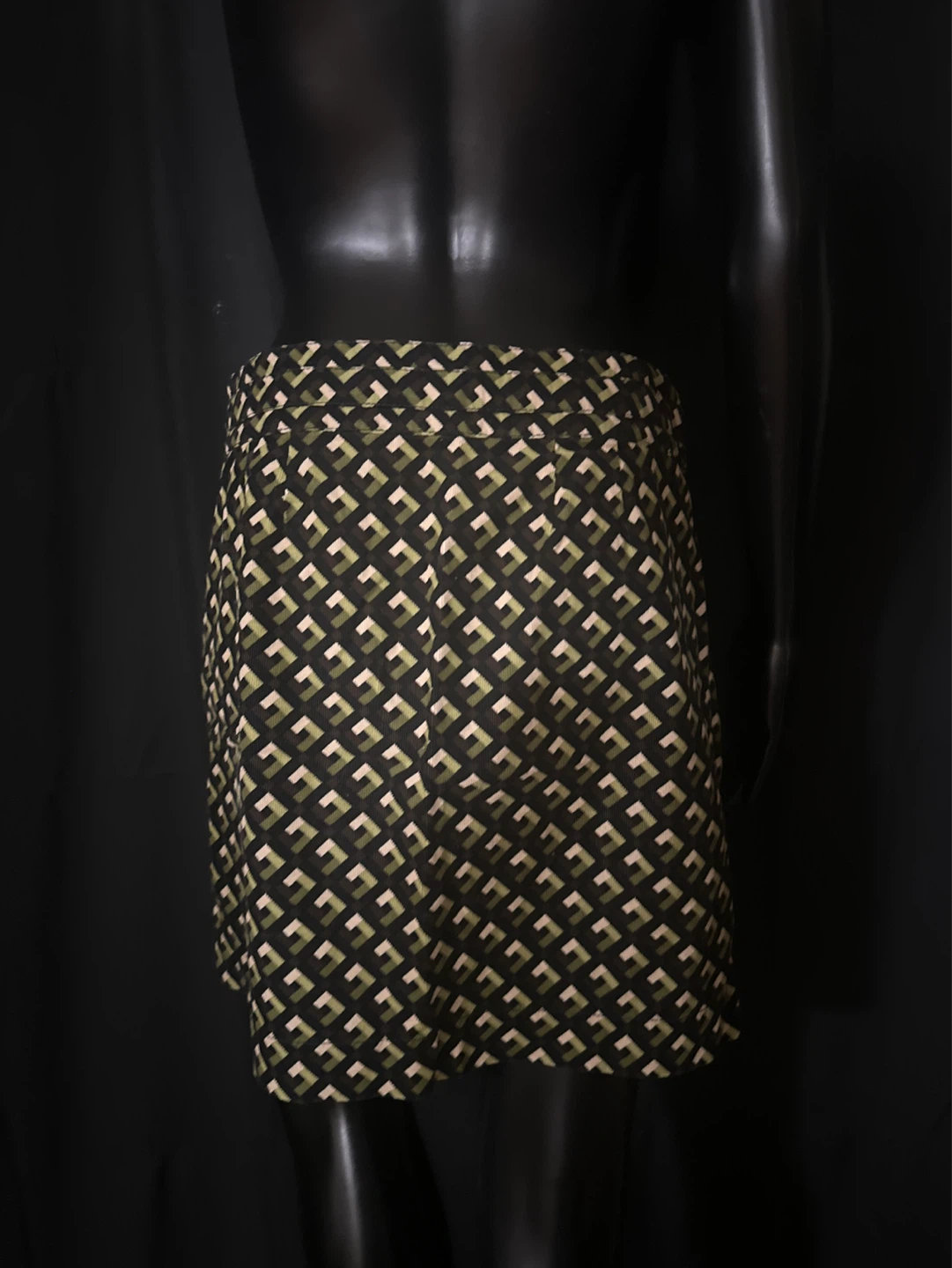 Geometric Print Mini Skirt with Belt - photo 2