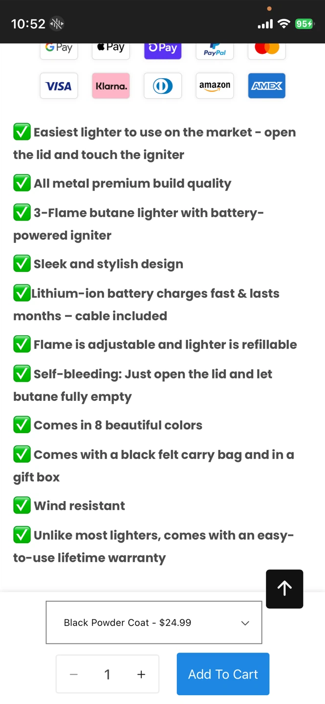 Jonni B Lighters - Electric Butane Torch Lighter - photo 4