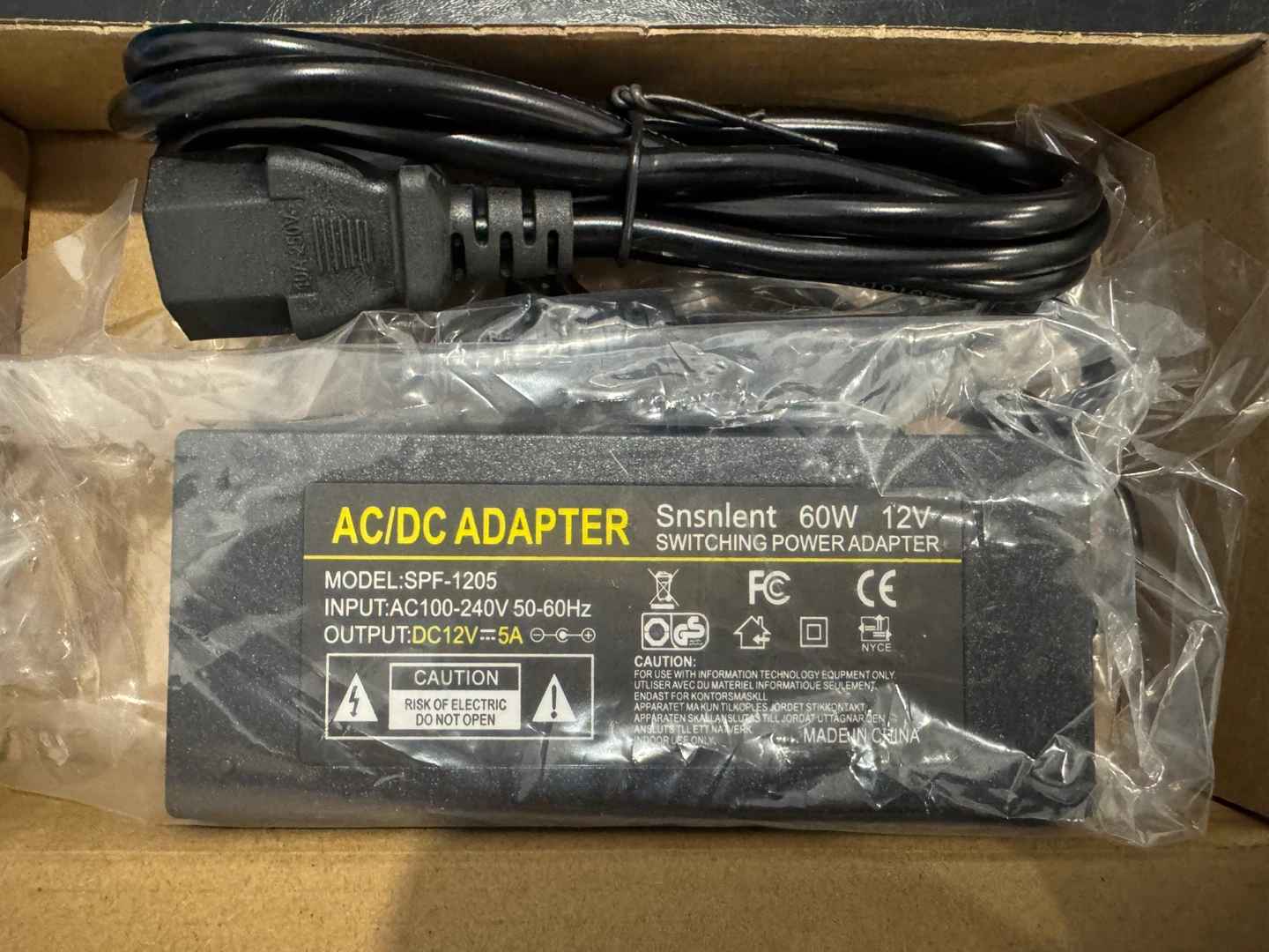 Power Adapter DC 12V 5A 60W