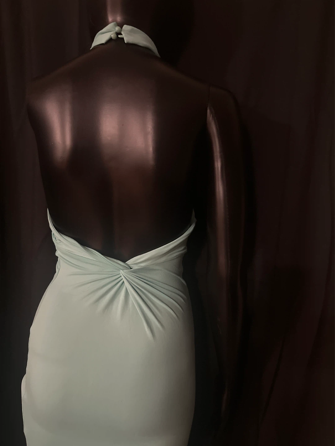 Light Blue Halter Neck Maxi Dress - photo 2