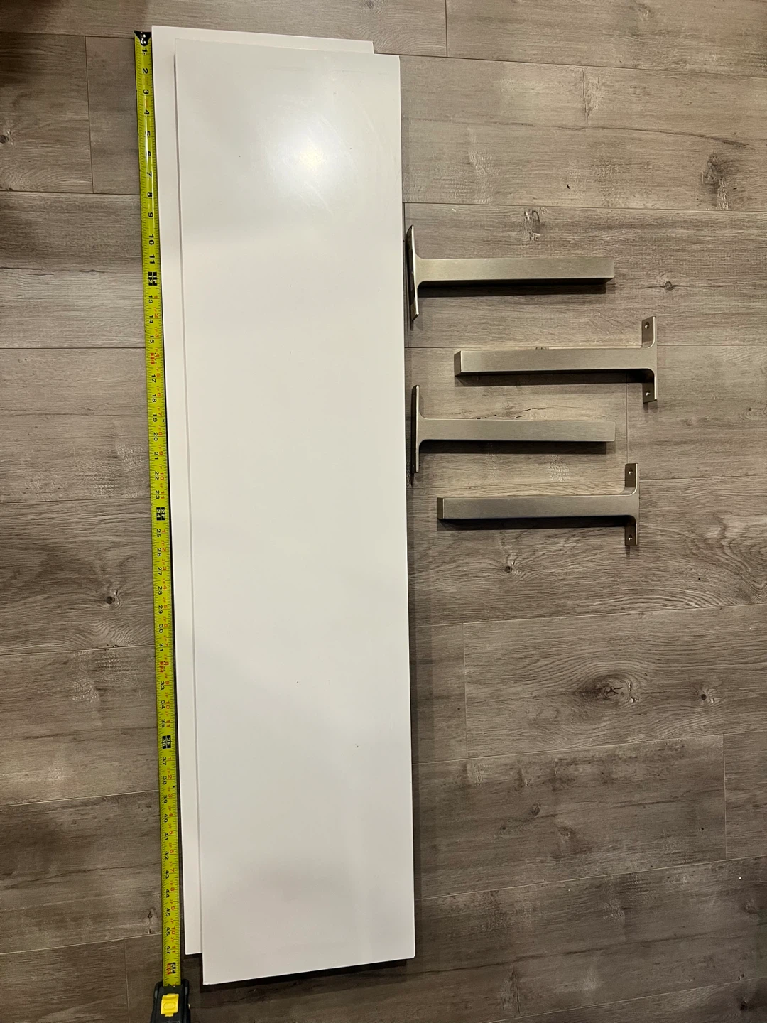 White IKEA Wall Shelf with Metal Brackets - photo 2