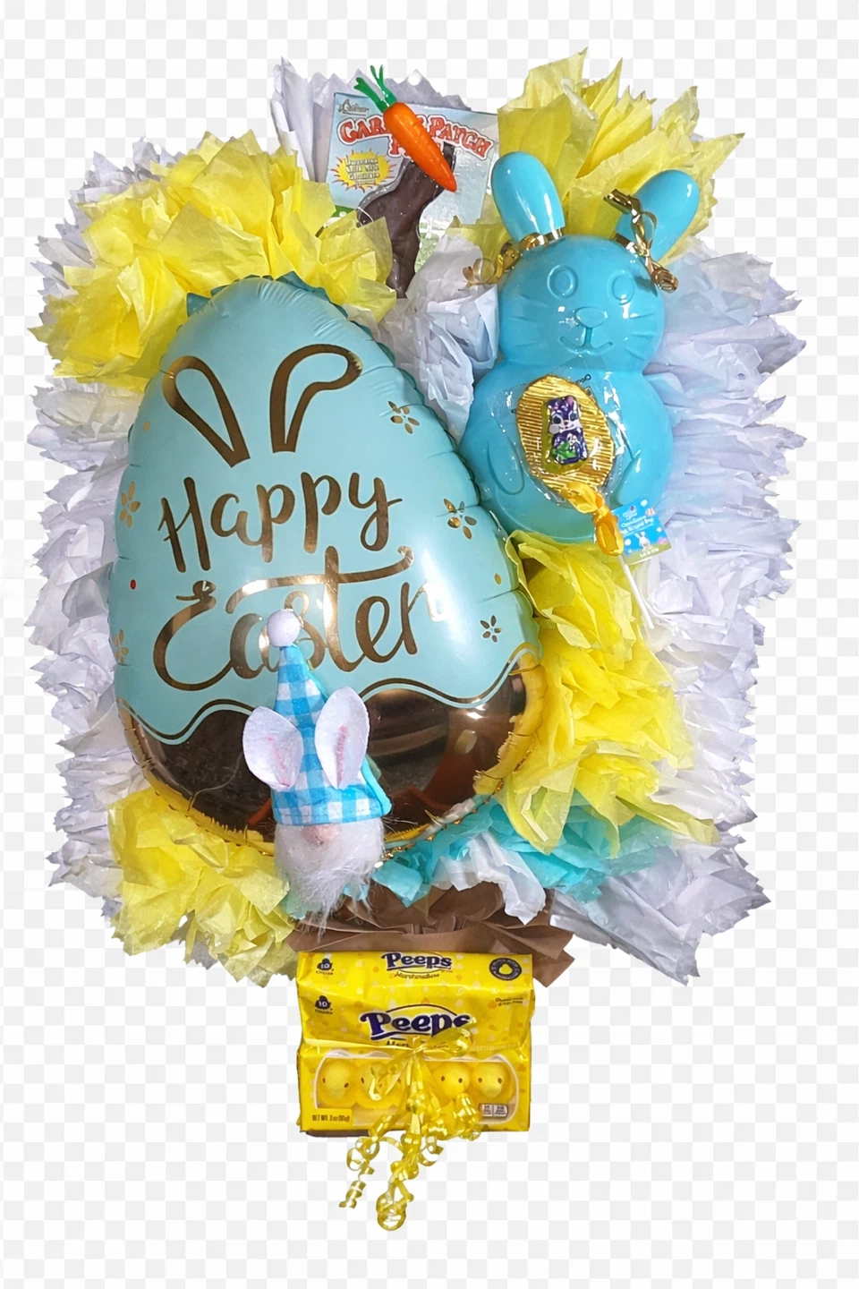 Happy Easter Egg Balloon Bouquet with Peeps and Chocolate