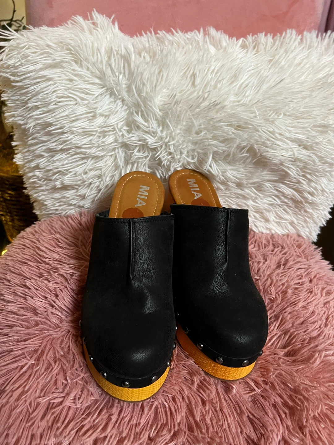 MIA Black Clog Platform Heels - photo 3