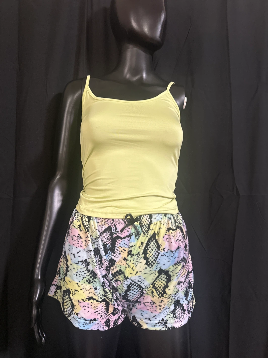 Women's Pajama Set - Camisole & Snakeskin Shorts