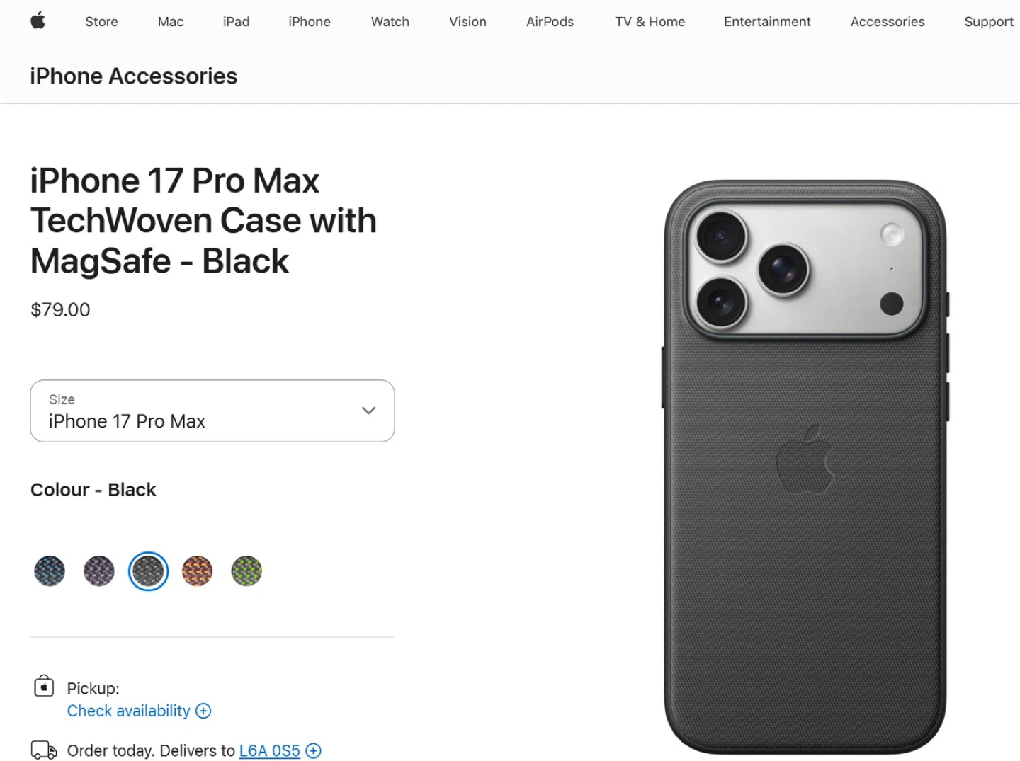 Apple iPhone 17 Pro Max Black TechWoven Case - photo 4