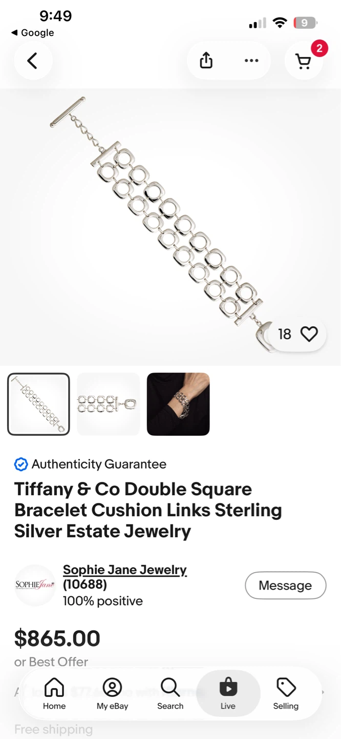 Tiffany & Co. Double Square Bracelet - photo 3