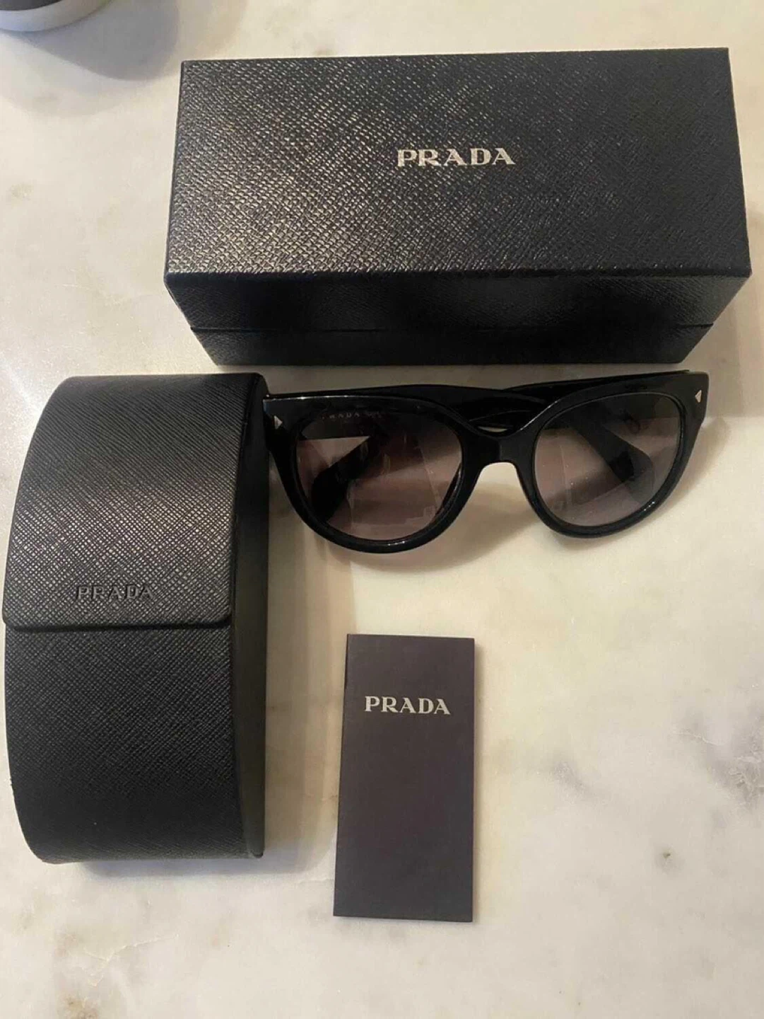 auth Prada Black Sunglasses
