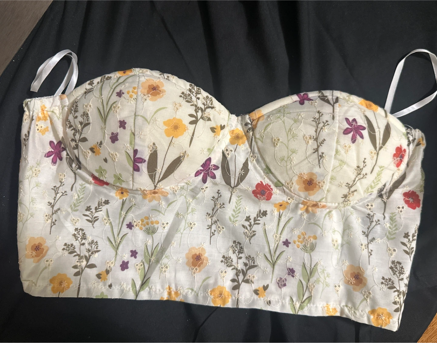 Floral Print Corset Top with Straps