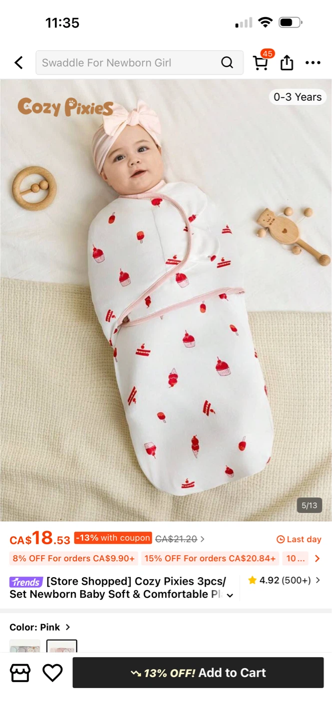 Cozy Pixies Newborn Swaddle Set - photo 3