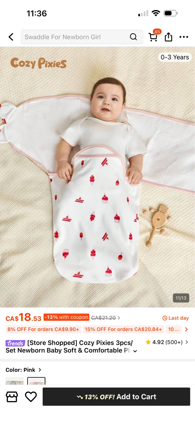 Cozy Pixies Newborn Swaddle Set - photo 4