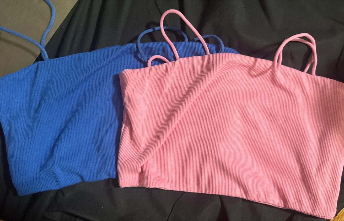 Crop Tank Tops - Blue & Pink
