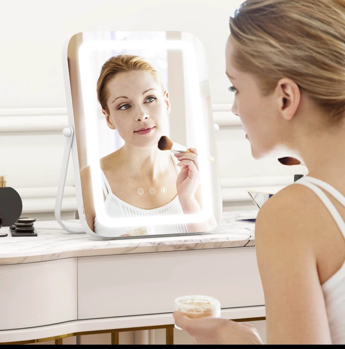 White LED Makeup Mirror with Light - photo 4