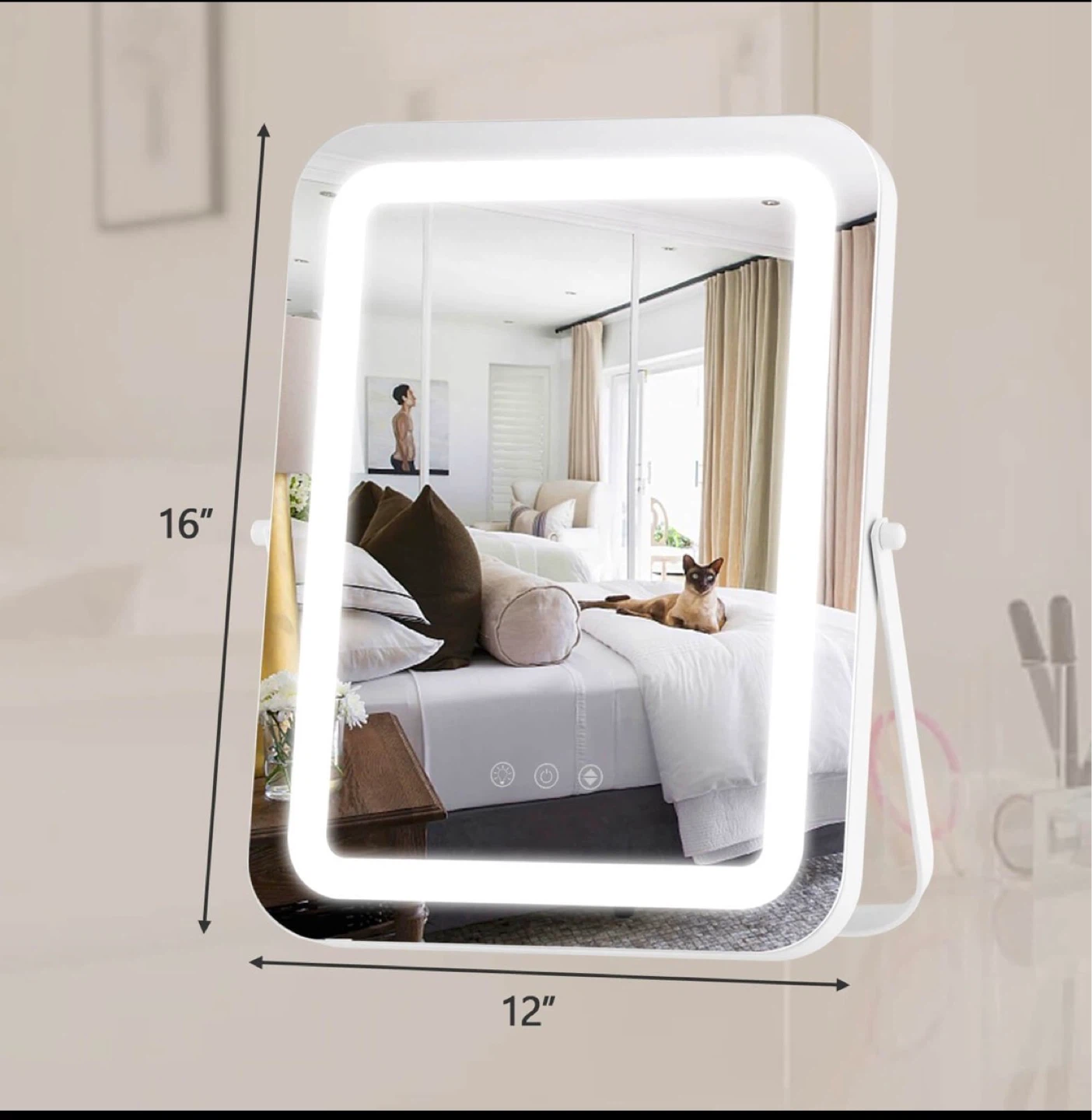 White LED Makeup Mirror with Light - photo 5