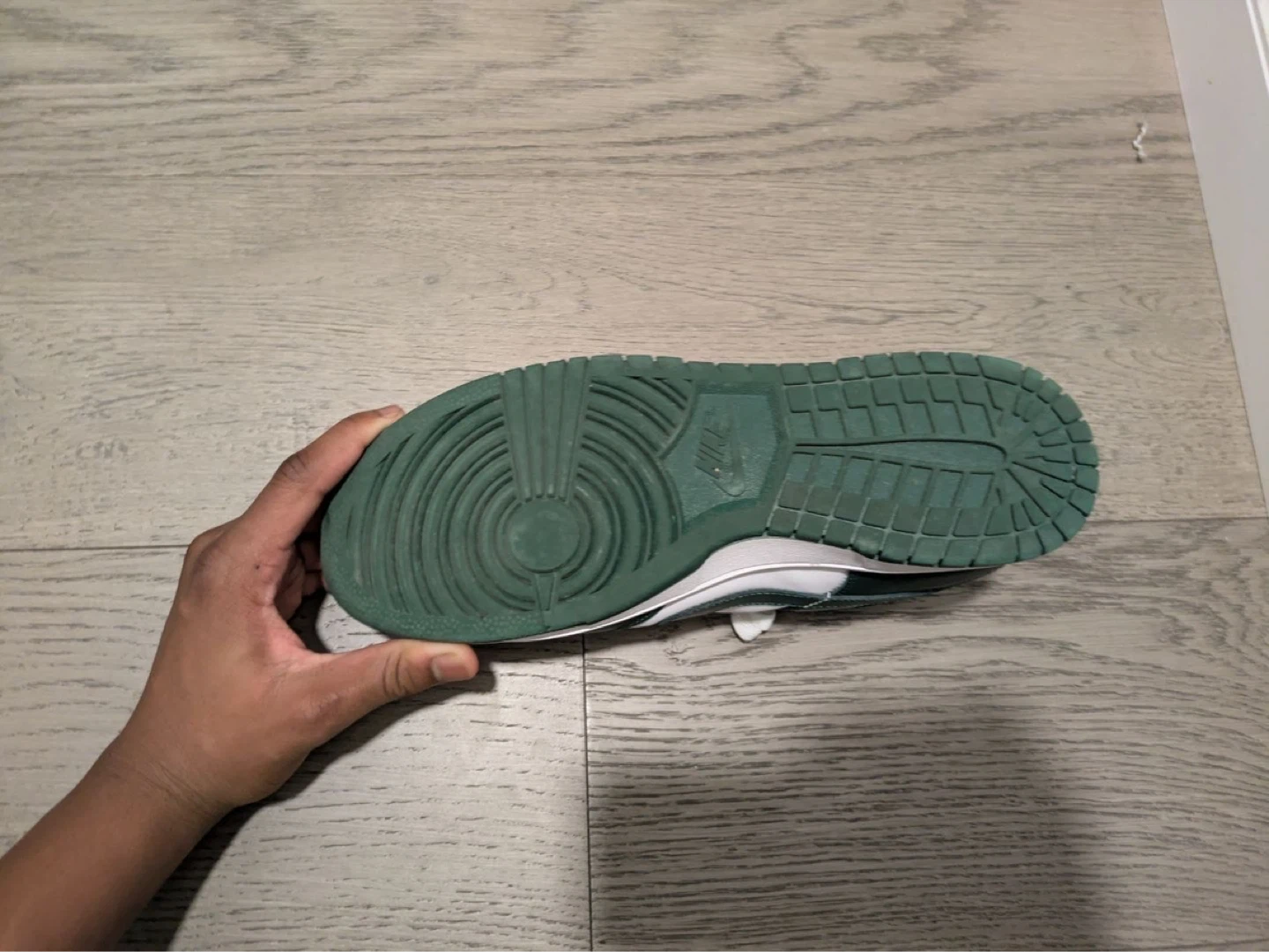Nike Dunk Low White Green Sneakers - photo 4