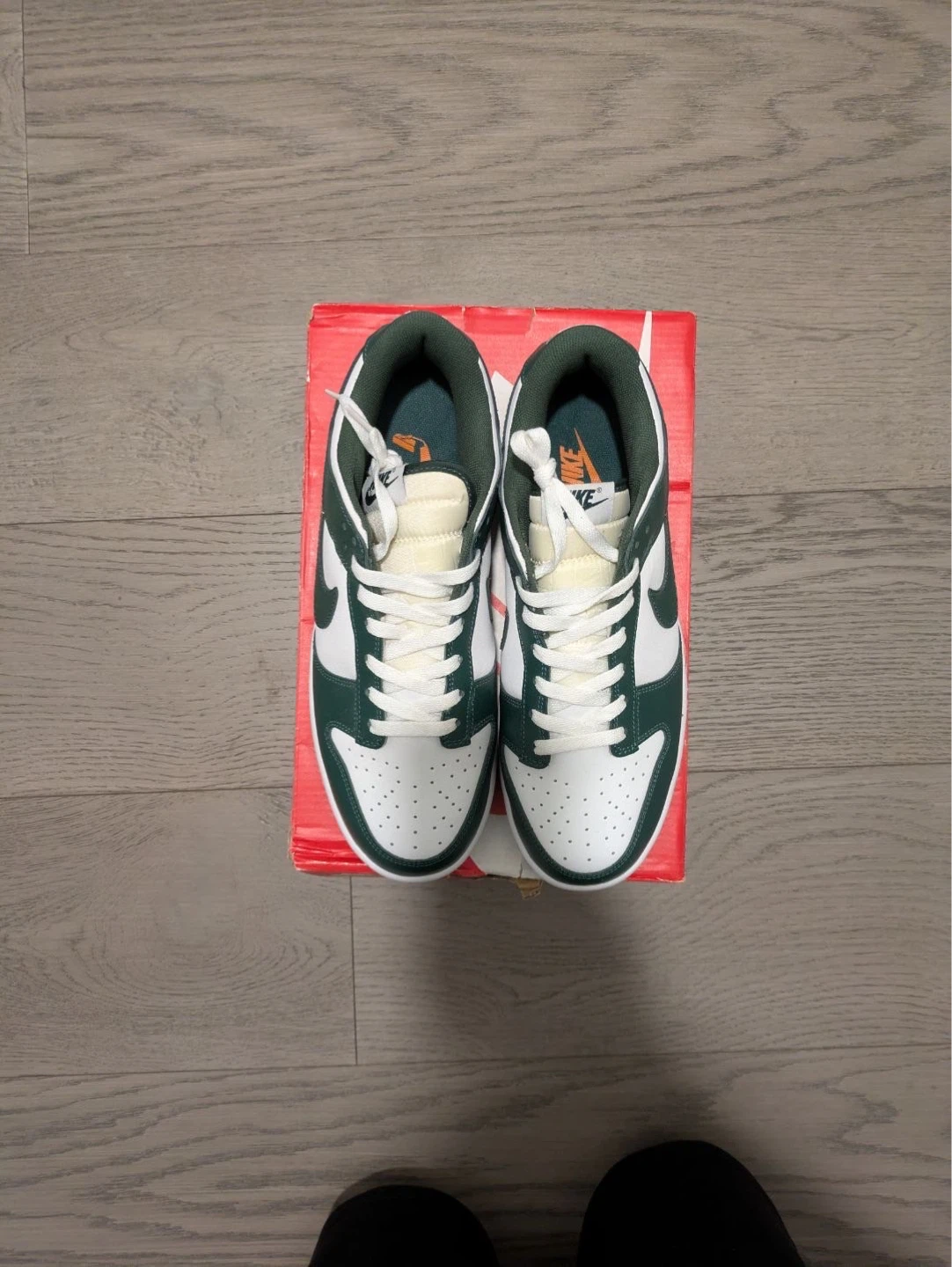Nike Dunk Low White Green Sneakers - photo 2