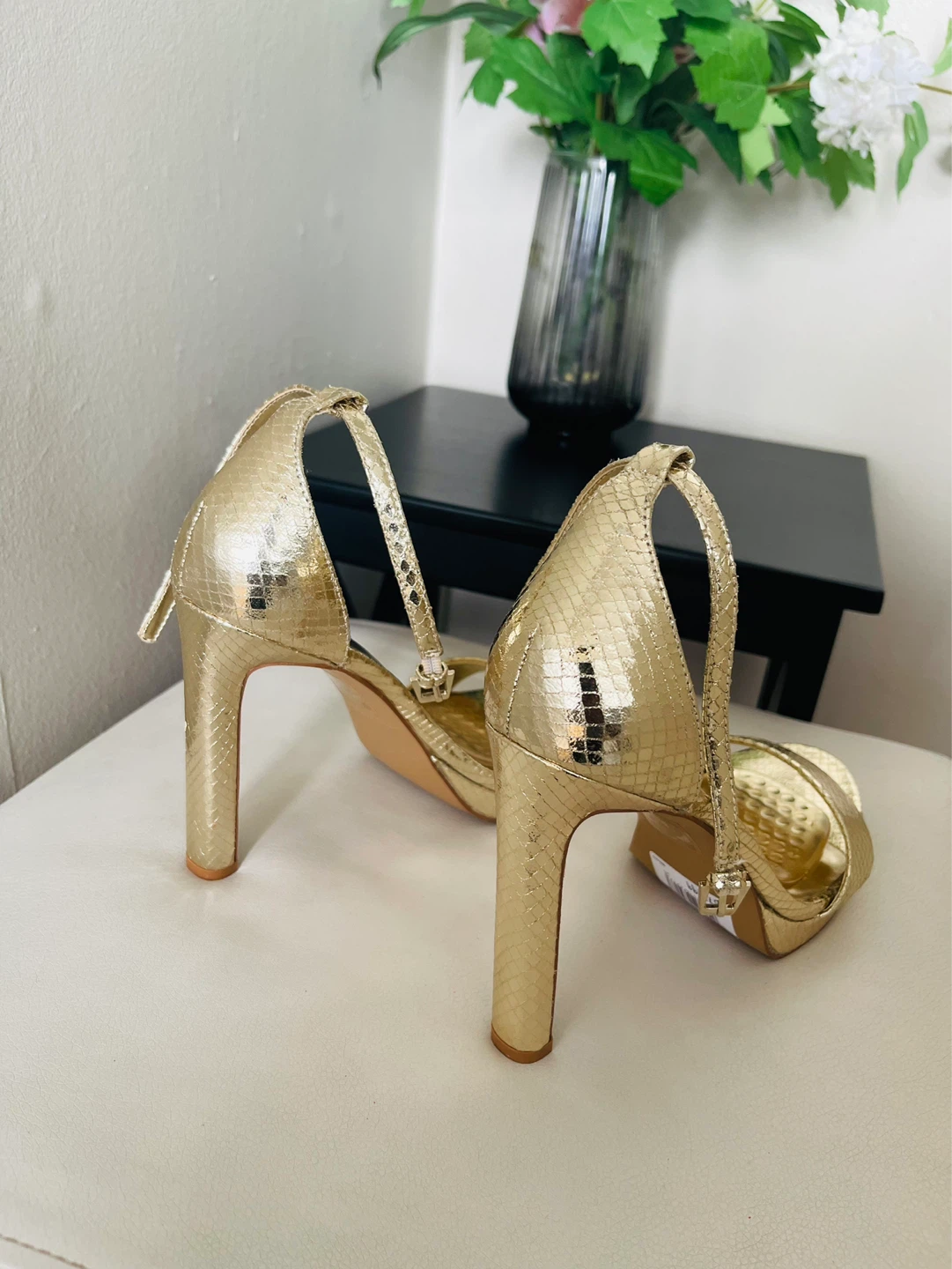 Call It Spring Gold Strappy Heeled Sandals - US 7.5