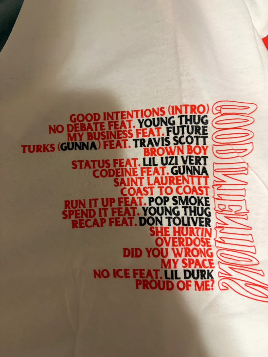 NAV Bad Habits But Good Intentions T-Shirt Small White - photo 3