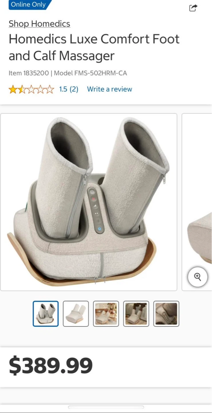HoMedics Luxe Comfort Foot and Calf Massager FMS-502HRM-CA - photo 3
