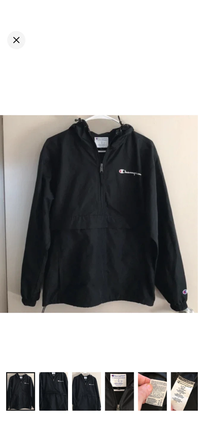 Champion Anorak Jacket - Black - Size S