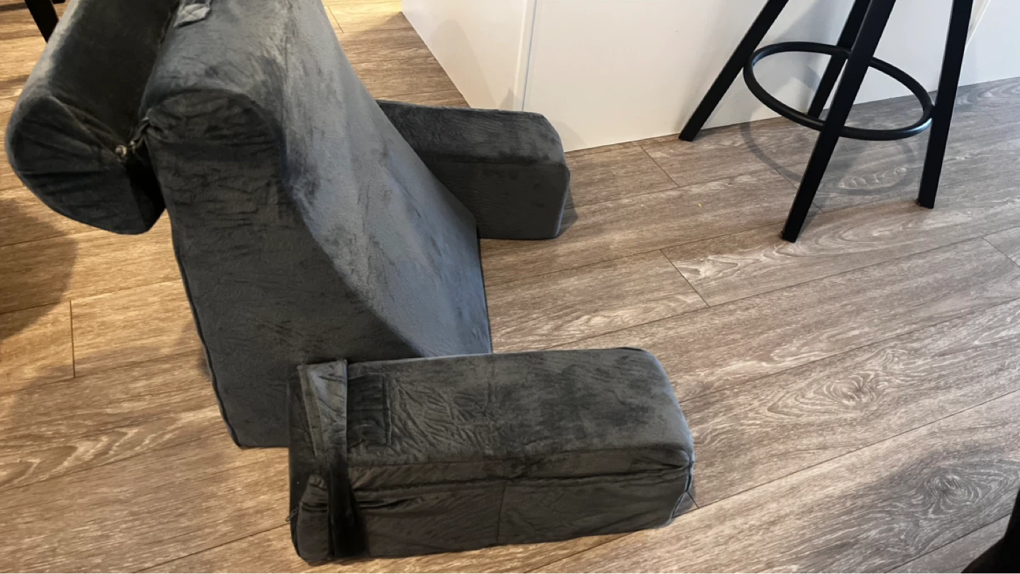 Grey Reading Pillow with Arms - photo 2
