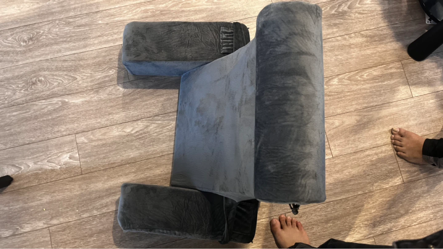 Grey Reading Pillow with Arms