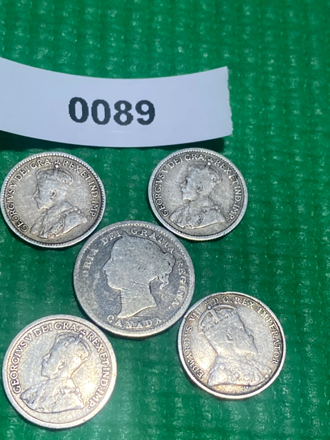 Collection of 5 Canadian Silver 5 Cent Coins