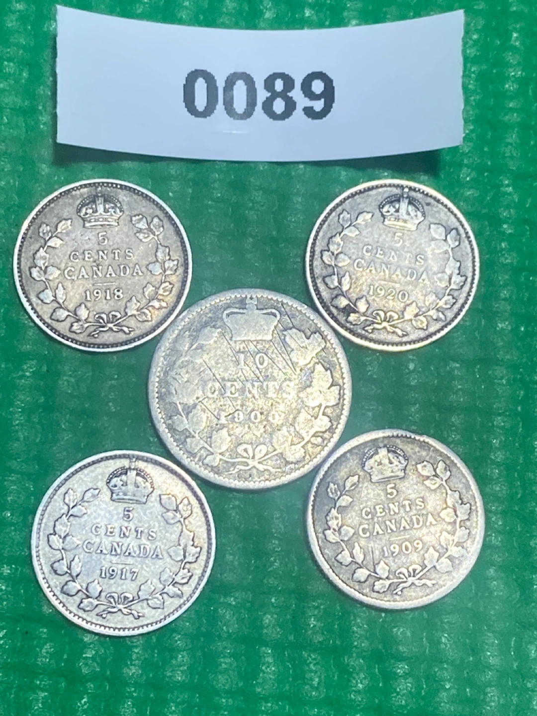 Collection of 5 Canadian Silver 5 Cent Coins - photo 3