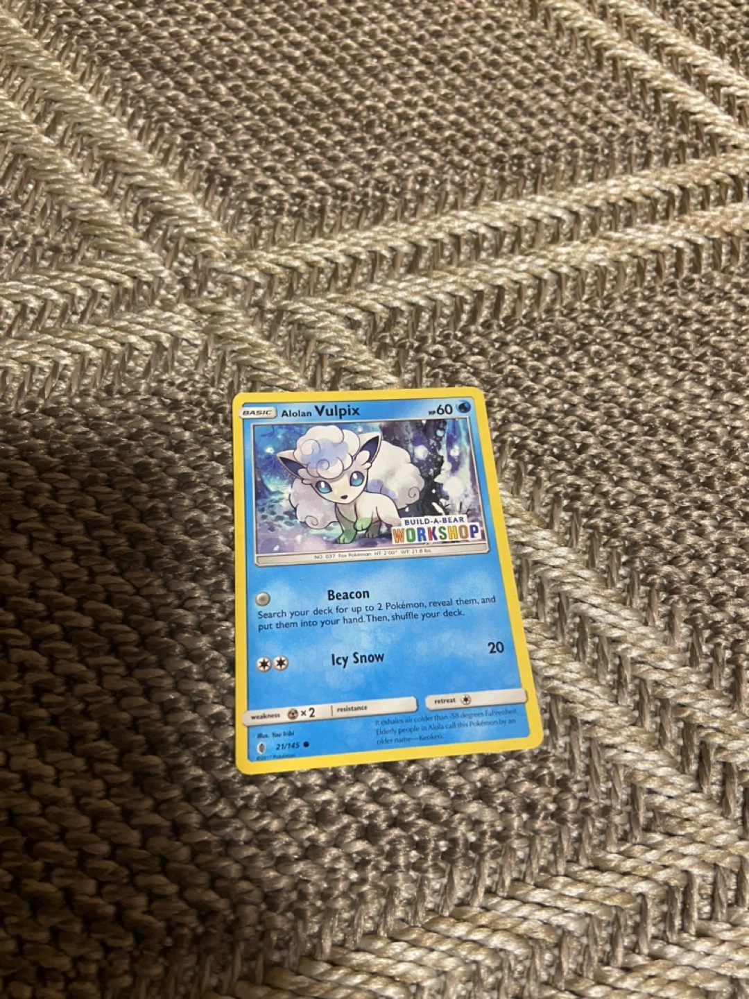 Alolan Vulpix Build-a-Bear Pokémon Card 2017