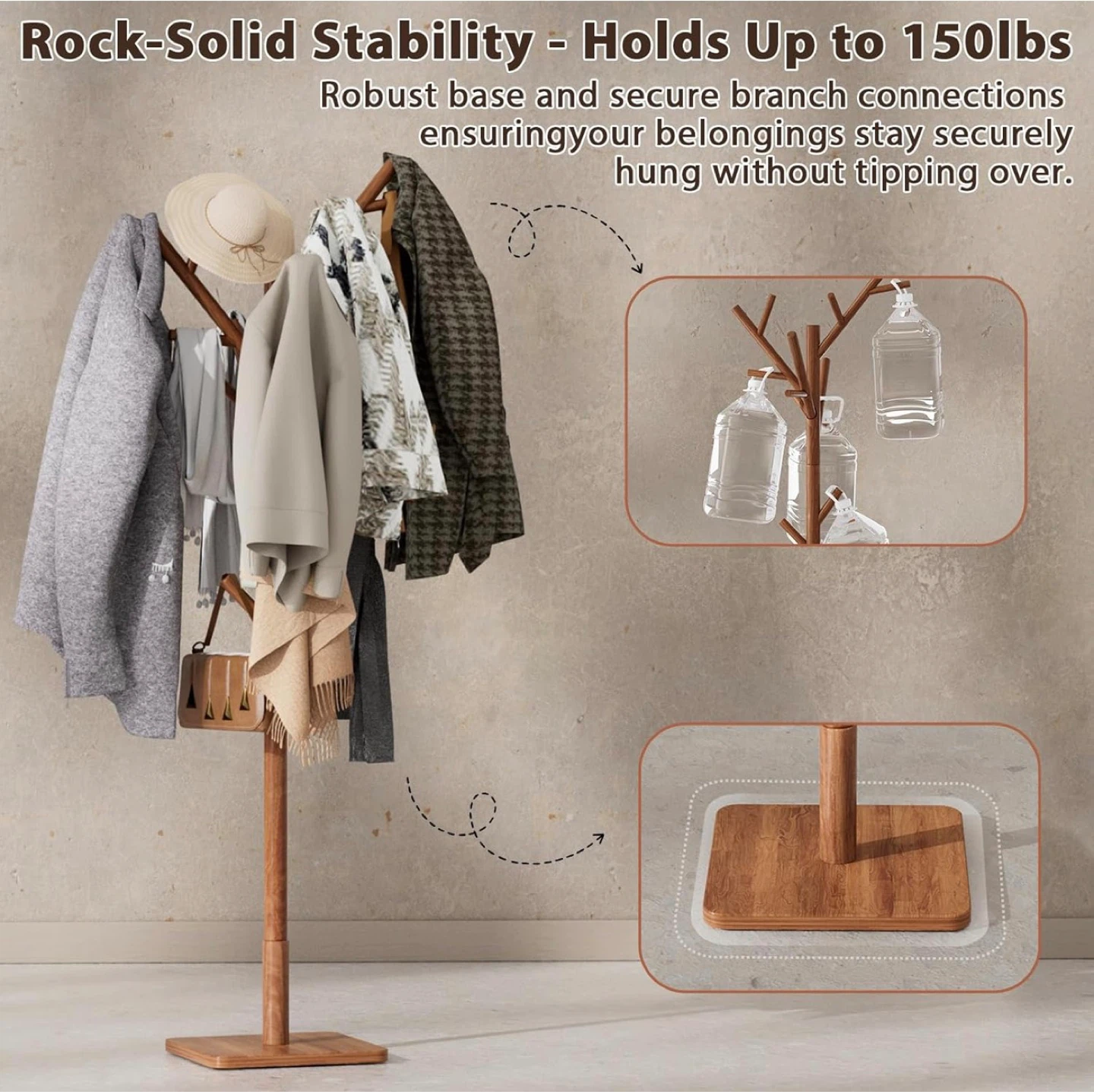 Wooden Coat Rack with Adjustable Height - photo 4