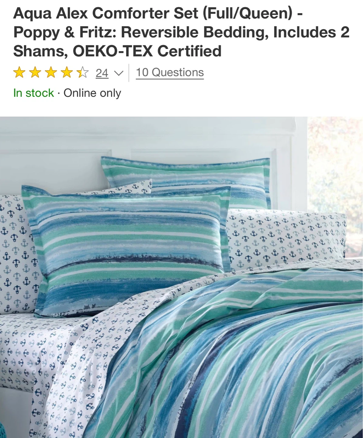 Poppy & Fritz Aqua Alex Comforter Set - Full/Queen - photo 5