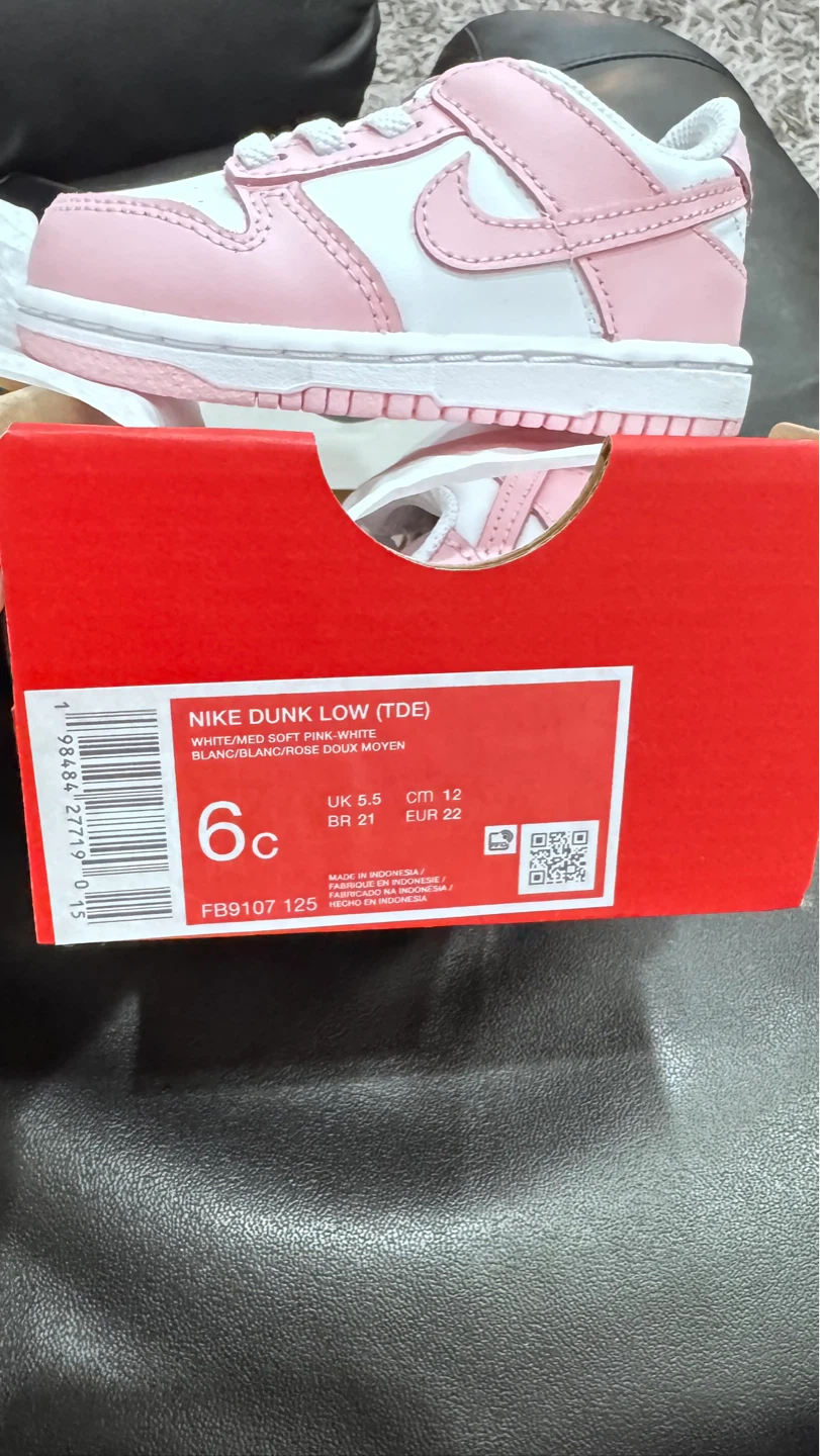 Nike Dunk Low (TDE) Toddler Shoes - Pink/White - Size 6c - photo 2