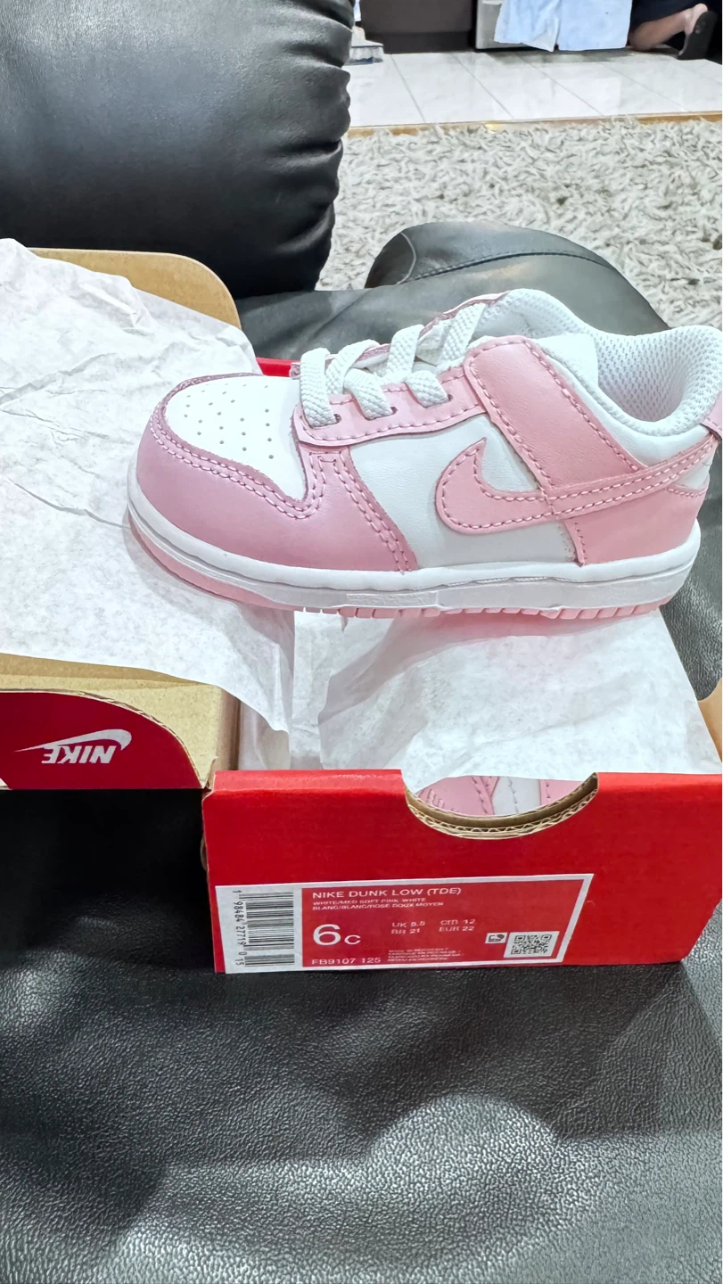 Nike Dunk Low (TDE) Toddler Shoes - Pink/White - Size 6c - photo 3