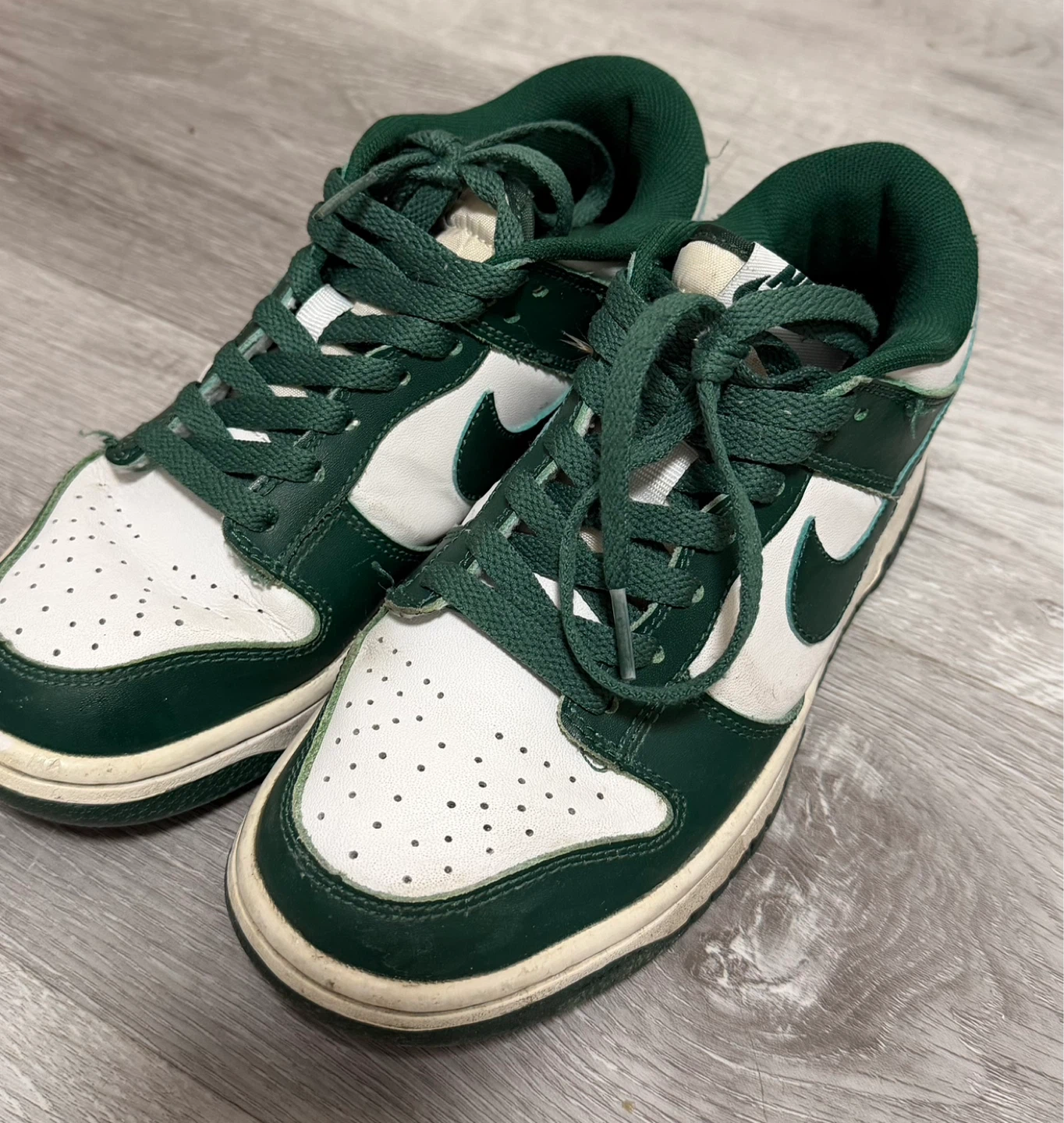 Nike Dunk Low White Green Sneakers - photo 4