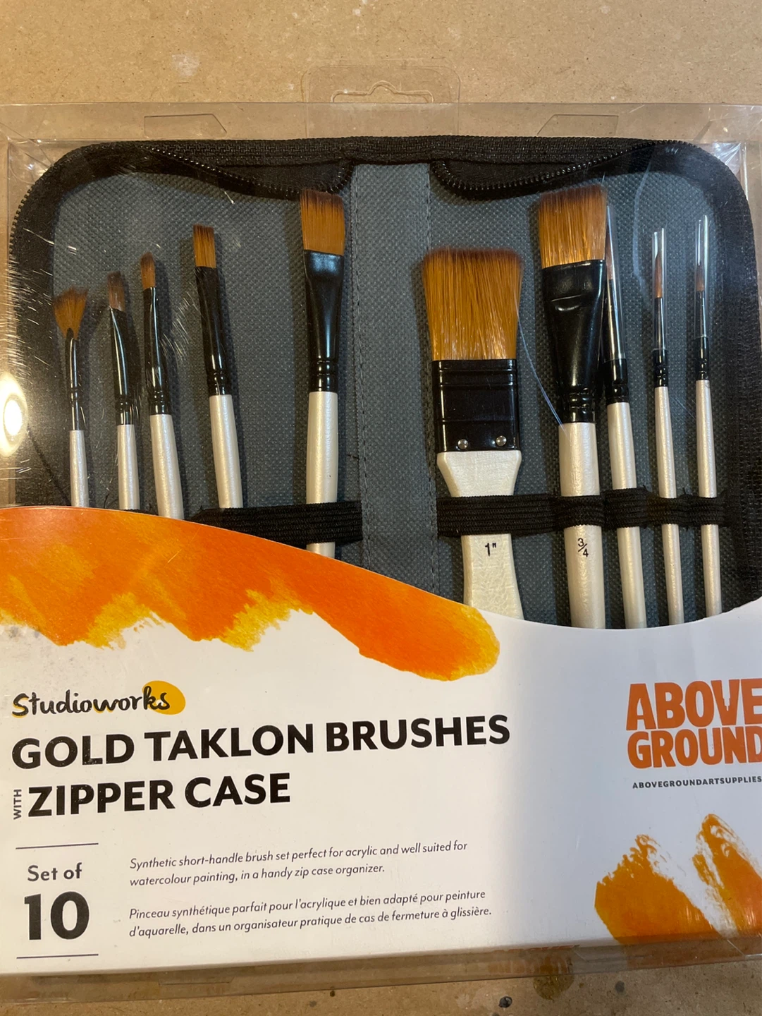 Studioworks Gold Taklon Brushes with Zipper Case - Set of 10 - photo 3