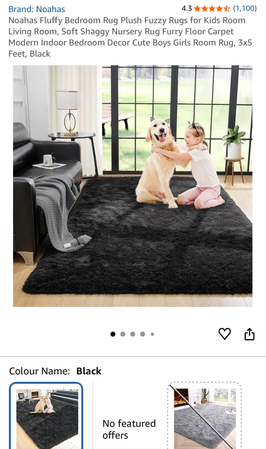 Black Plush Rug - photo 4