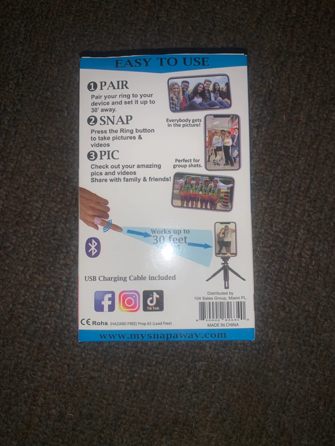 Snap Away Selfie Ring with Remote - photo 2