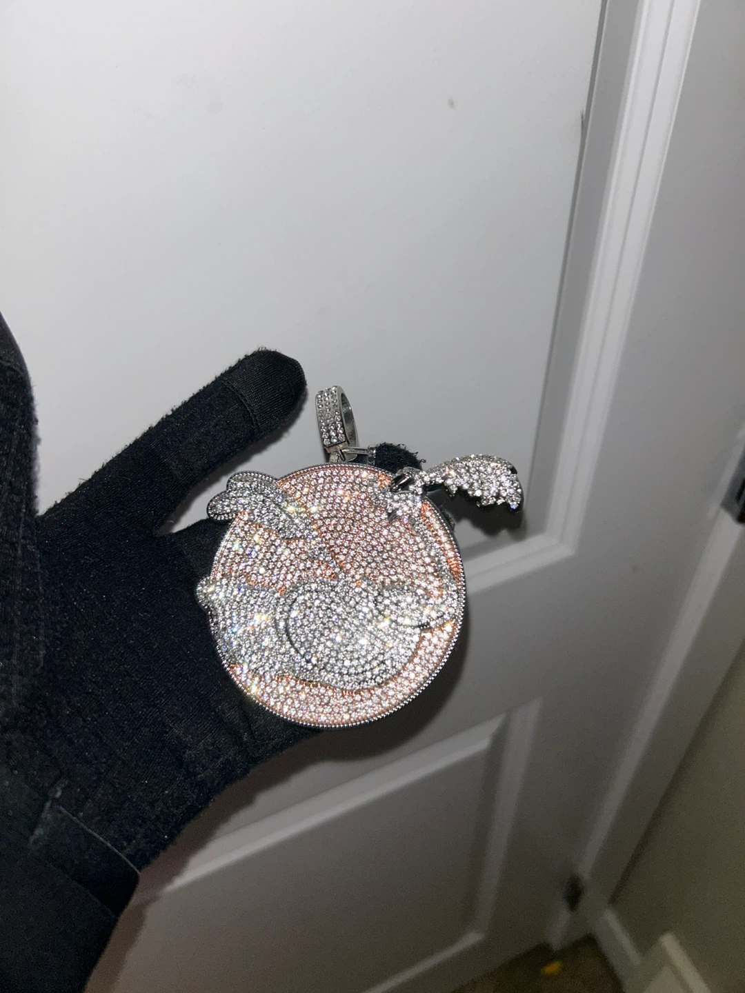 Custom Diamond Encrusted bunny Pendant Necklace