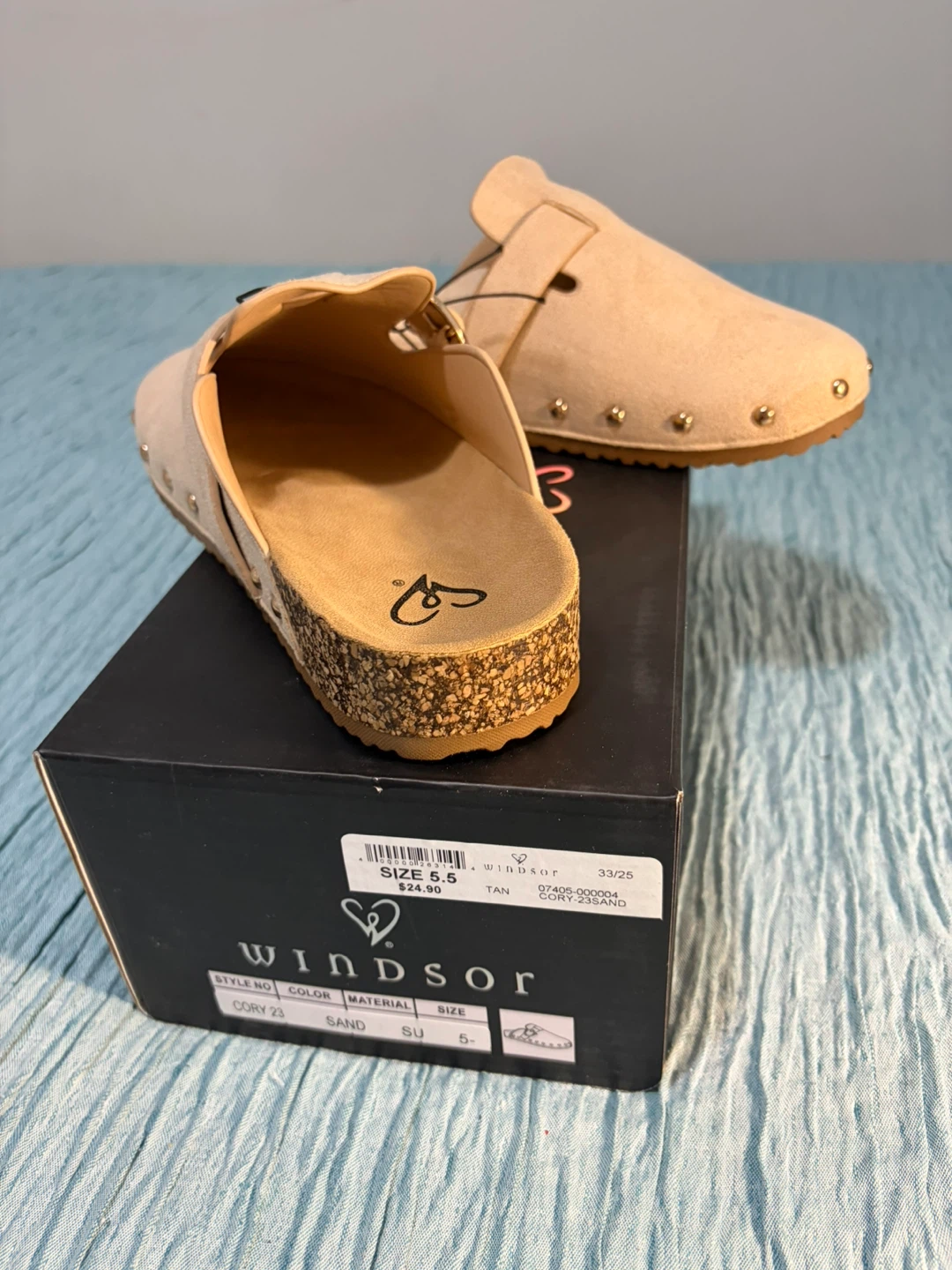 Windsor CORY23 Tan Suede Clogs - Size 5.5 - photo 4