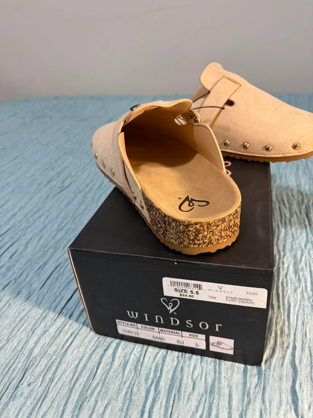 Windsor CORY23 Tan Suede Clogs - Size 5.5 - photo 3